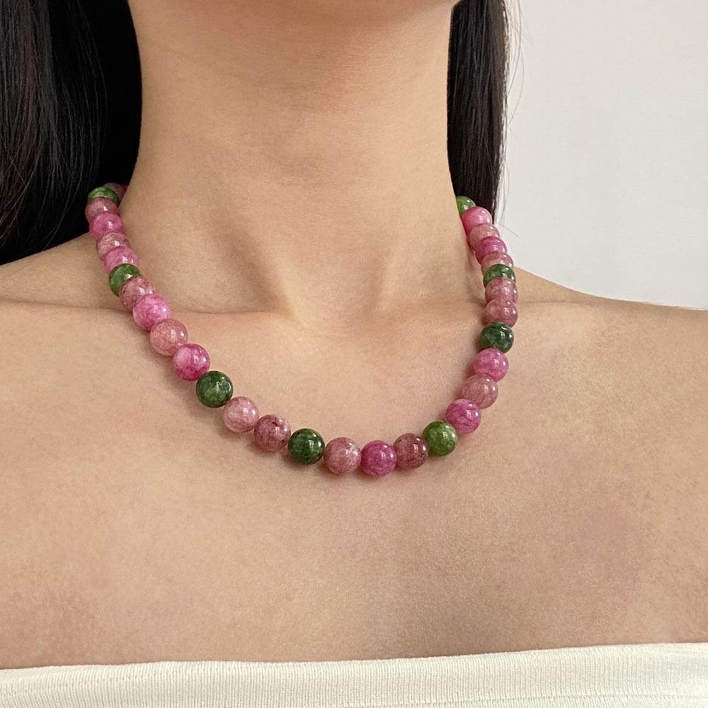 

Exquisite Colorful Geometric Bead Necklace - Versatile Women s Choker Chain