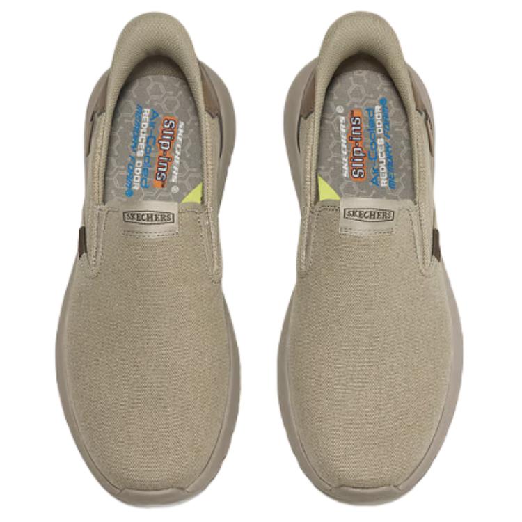 Skechers Slip-Ins Fashion Versatile Durable Lightweight Low-Top Casual Shoes Men sneaker Gray Brown 205370-TPE