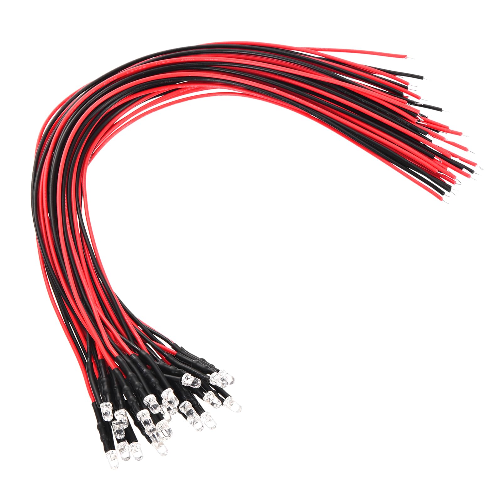 

PATIKIL 3mm L E D Diodes Lights, 20pcs 3V DC Pre-wired Mini L E