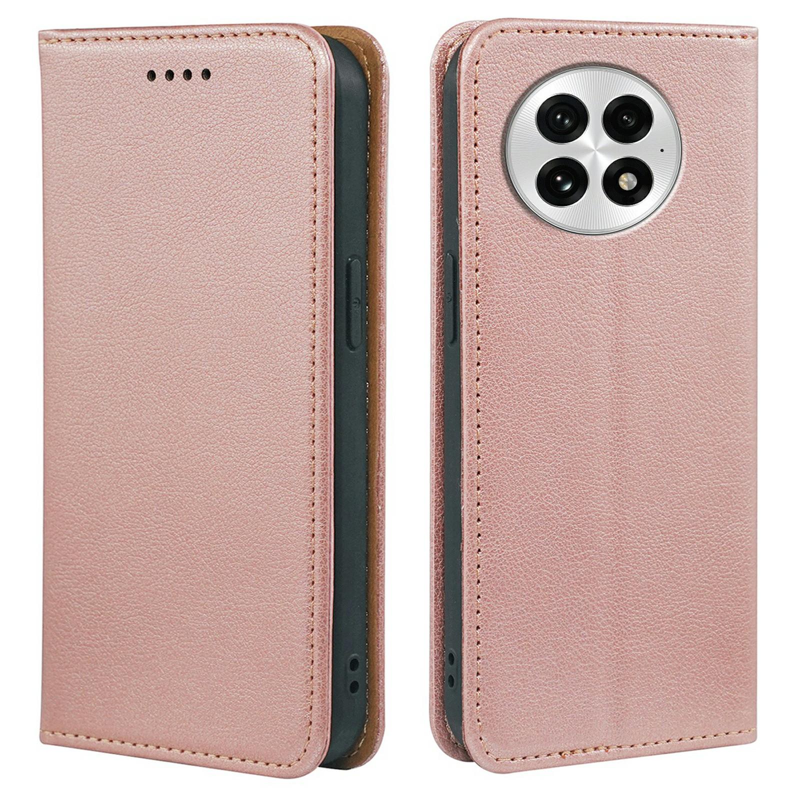 

For OnePlus 13 Case Wallet RFID Blocking Leather Phone Cover Strong Magnetic Closure Rose Gold