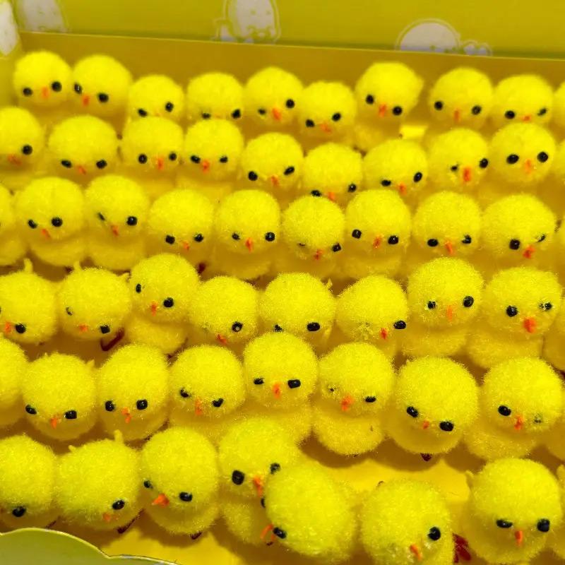 6-72Pcs Easter Mini Yellow Chicks Spring Home Decoration Holiday Ornaments Diy Creative Craft Children Exquisite Gift Party Gift