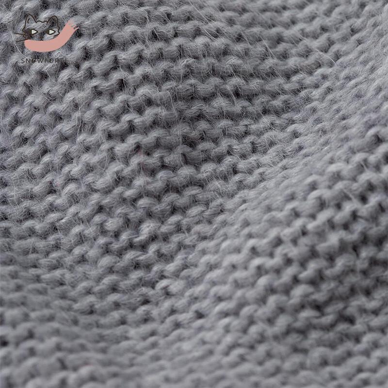 Sinoford Women's High-Neck Loose Wool Blend Sweater