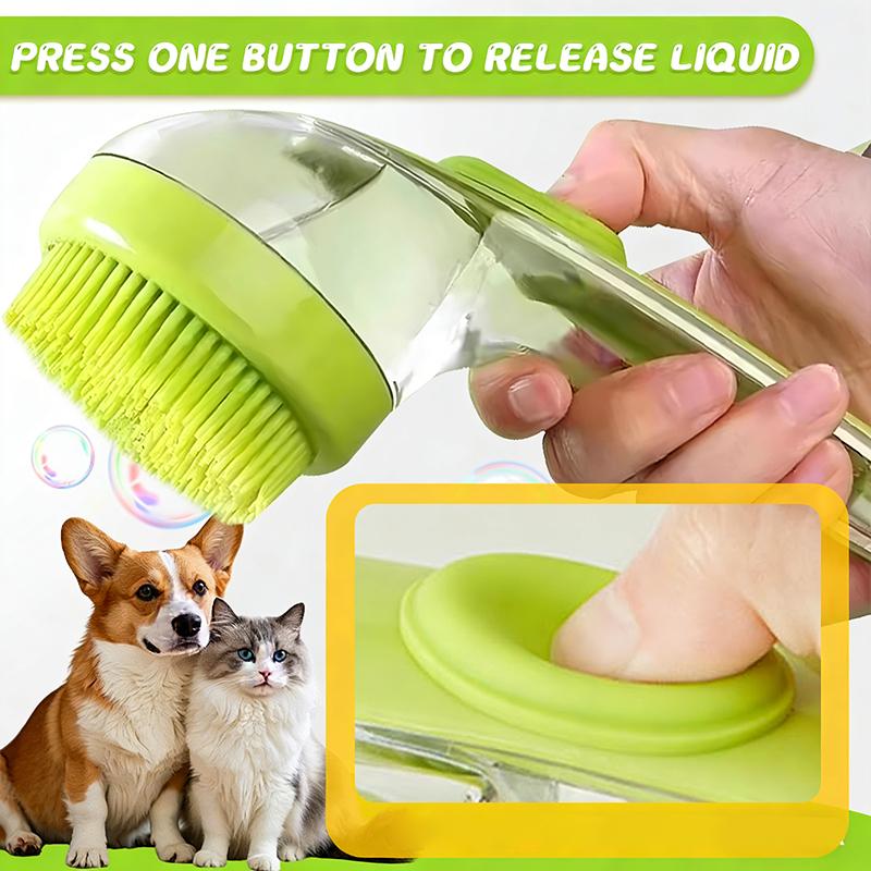 Pet Cat Bath Brush Pet Long Handled Bath Massage Brush For Grooming And Cleaning Fur And Hair