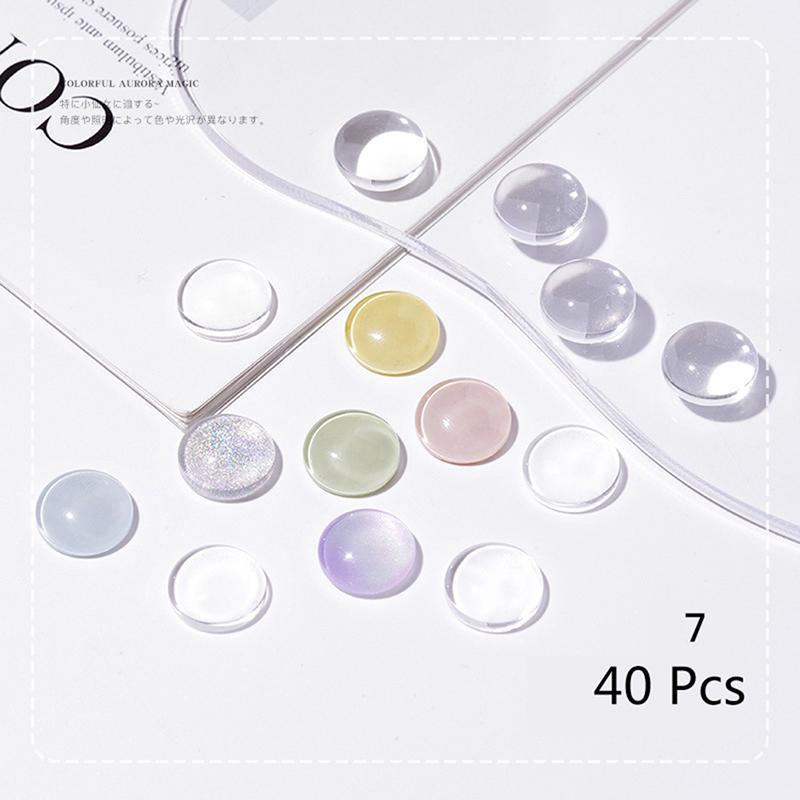 40Pcs Transparent Glass Nail Art Display Showing Polish Color Board Tips Tools