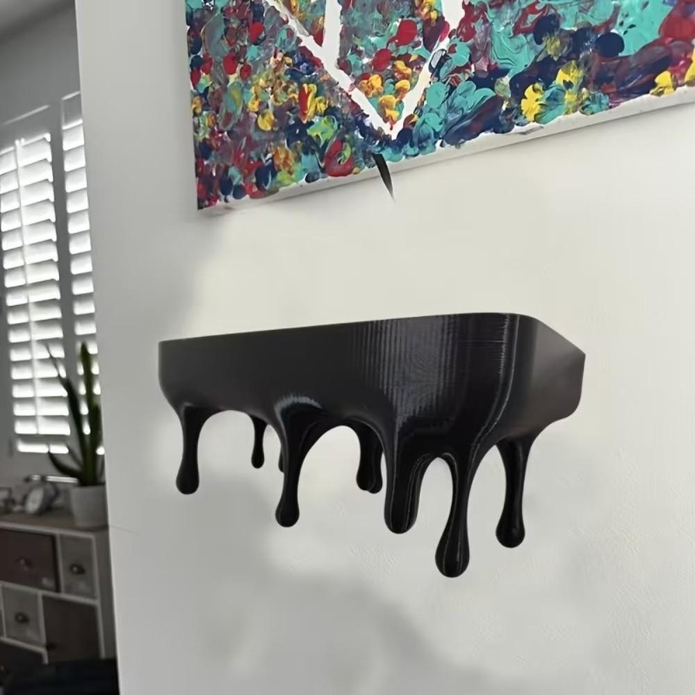 Wall-Mounted Melting Wall Shelf 3D Printed Wall Storage Rack Drip Floating Shelf Gaming Setup