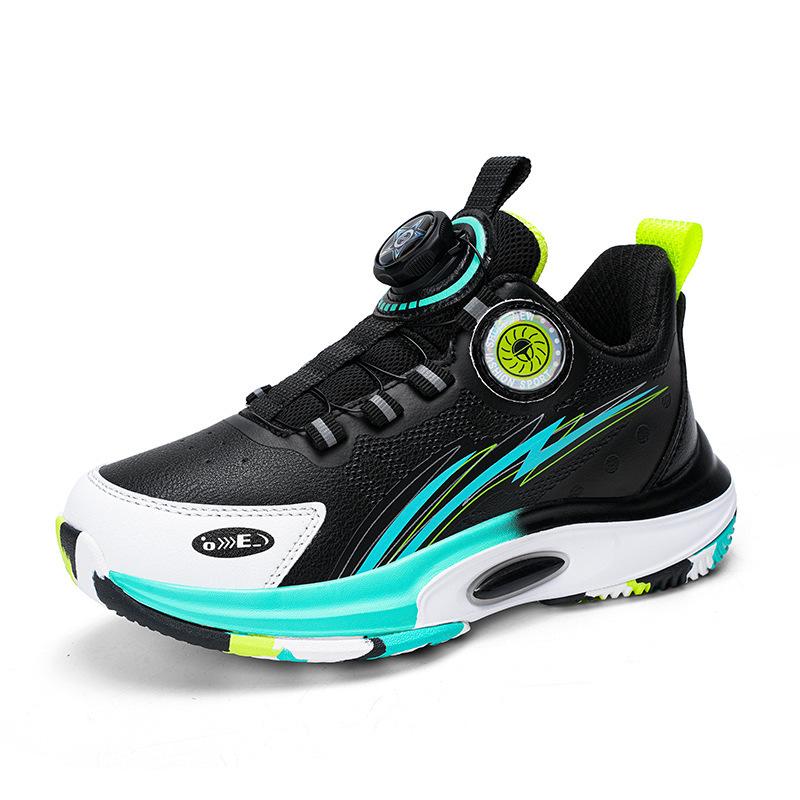 2024 Herbst Wasserdichte Leder Kinder Basketballschuhe mit Drehverschluss