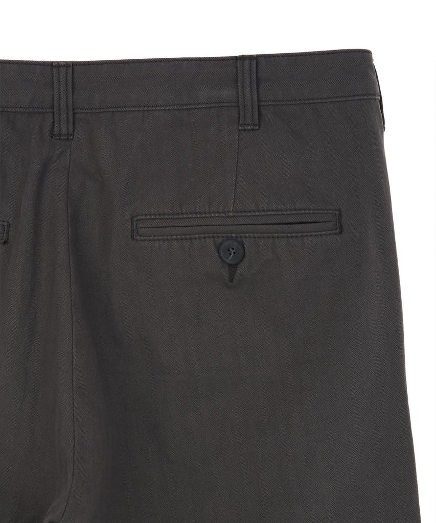 IL CORSO Herringbone Straight Chino Pants Charcoal Gray
