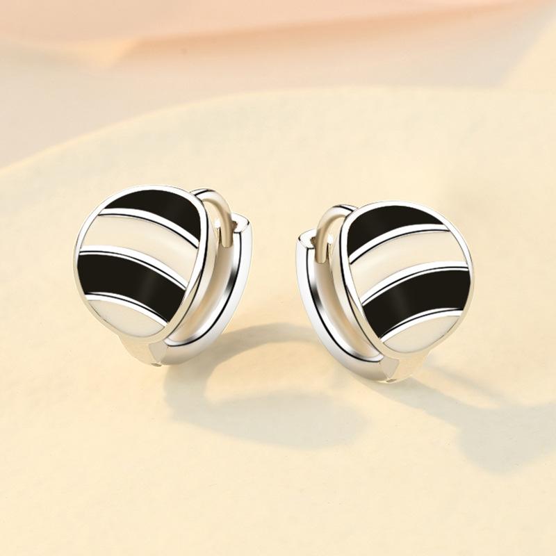 Ohrringe aus 925er Sterlingsilber für Damen, origineller Charme, doppelte Creolen mit Pavé-Zirkonia, feiner Verlobungs- und Jahrestagsschmuck, Geschenk 5355