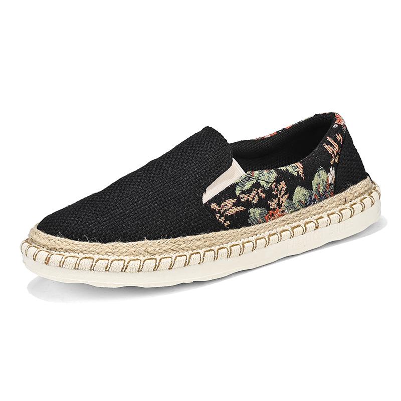 Fashion New Men Espadrille Shoes Summer Men Canvas Shoes Breathable Men's Casual Shoes Slip On Shoes Graffiti Espadrilles Footwear Flats