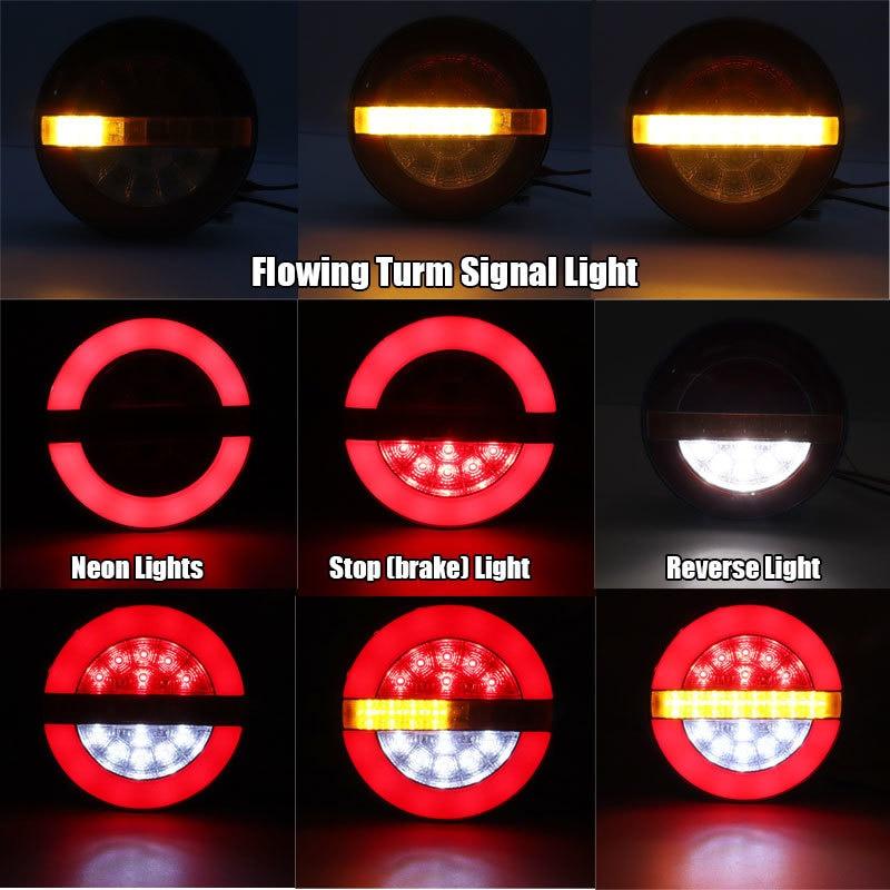 thumbnail image 2 of Oyviny 4" Round LED Reverse Lights - 2 Pack | 24 LEDs Each | IP65 Waterproof | 12V DC Trailer Backup Lights 2 of 4