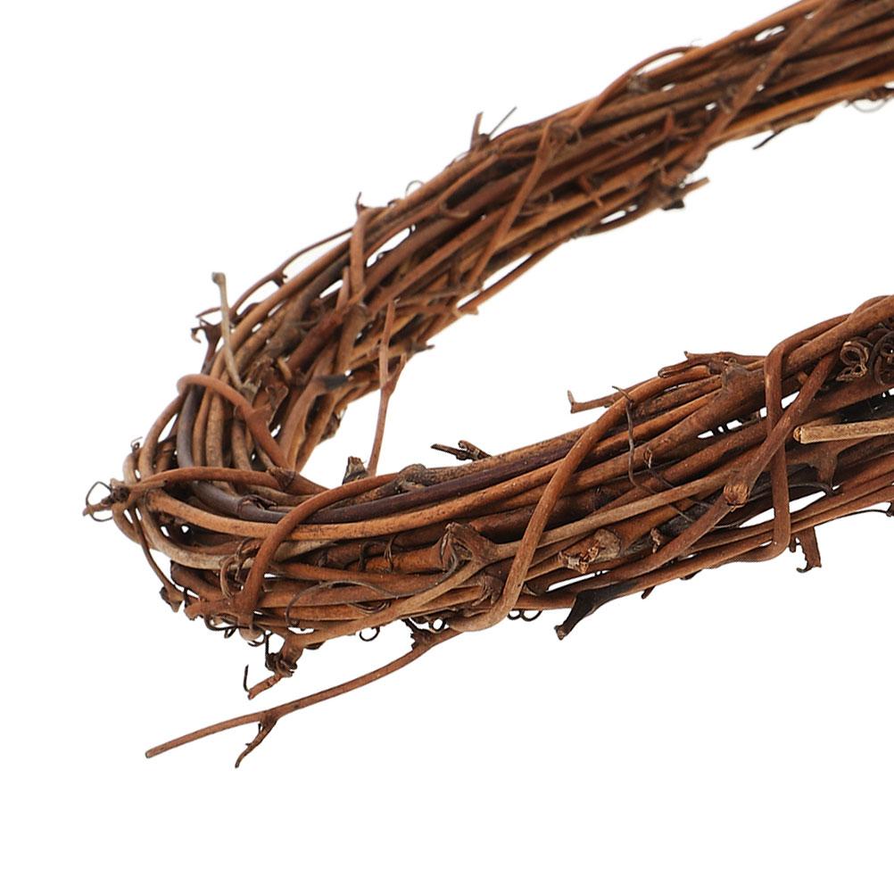 Natural Grapevine Wreath 30cm Rattan Twig Vine Branch Hoop for DIY Christmas Craft Decorative Vine Branch Garland
