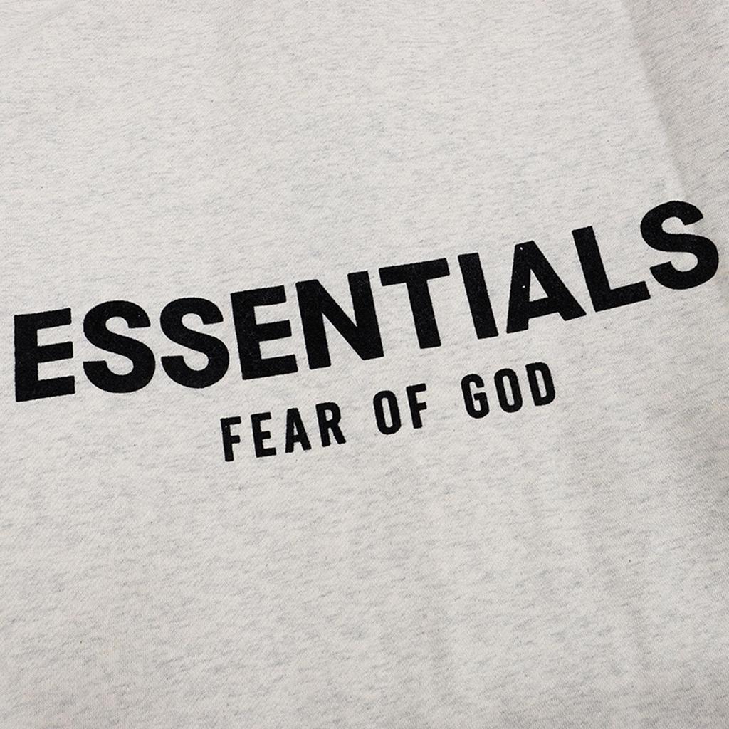 2025 Men's FOG Essentials Black Hooded Sweatshirt with Silicone Lettering and Double Stitching