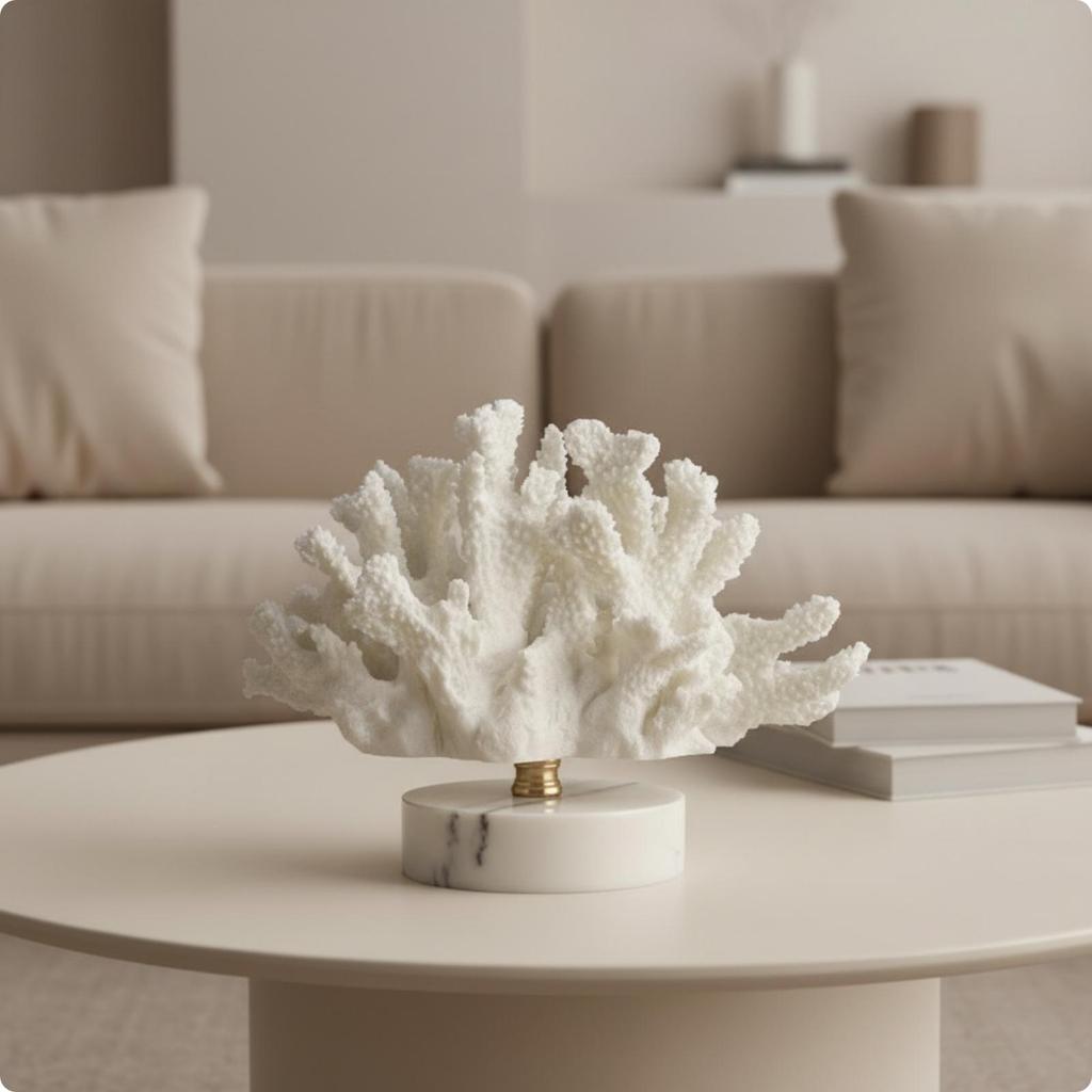 Coralthemed Decor Ocean-Inspired Resin Coral Sculpture Realistic for Mantelshelf