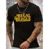 Europäische Größen Print, Herren Rundhals Kurzarm T-Shirt, Lässiges T-Shirt, Lässiges Bequemes Leichtes Oberteil für den Sommer