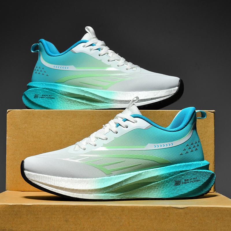 

Чоловічі Кросівки для Бігу Жіночі Тренувальні Кросівки для Змагань Дихаючі Кросівки для Пари Чоловічі Кросівки на Шнурівці з Амортизацією для Пальців Взуття для Чоловіків Вуглецева Пластина 48 синій