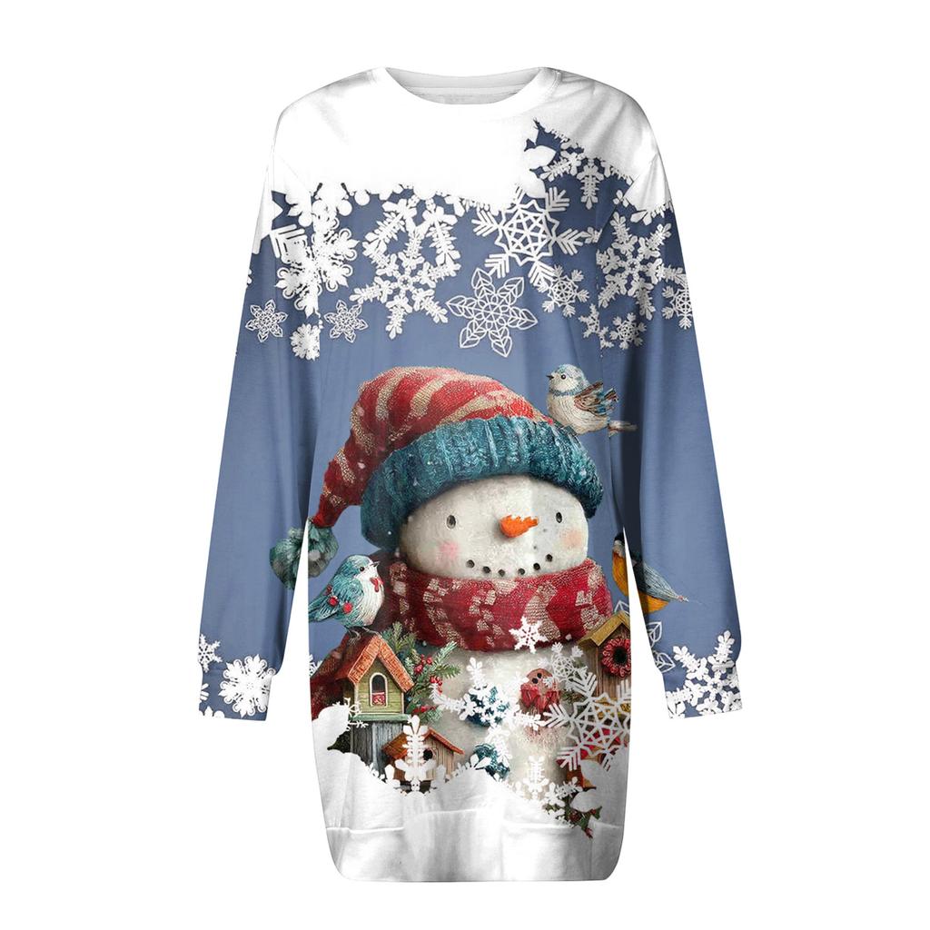 Rochie cu Maneca Lunga Pentru Femei Casual Craciun Imprimat Pulover Rochie Pachetul de sold Rochie Pulover