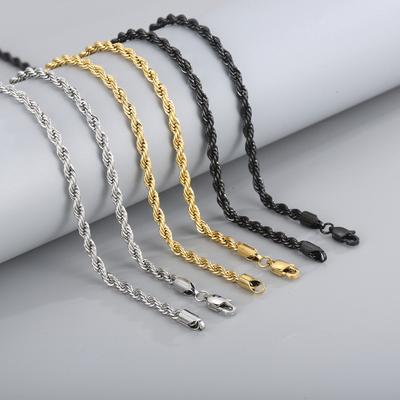Hip-hop Rock Twist Chain Clavicle Trendy Men and Women Couple Titanium Steel Necklace