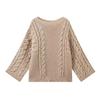 Oversize Knit Pullover Women Casual Lazy Round Neck Kink Solid Sweater Female 2024 Autumn Winter Loose Sleeves Knitwear Lady