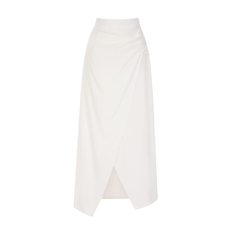 TVIEW Draping Cut Slit Skirt_V6B-Csk009