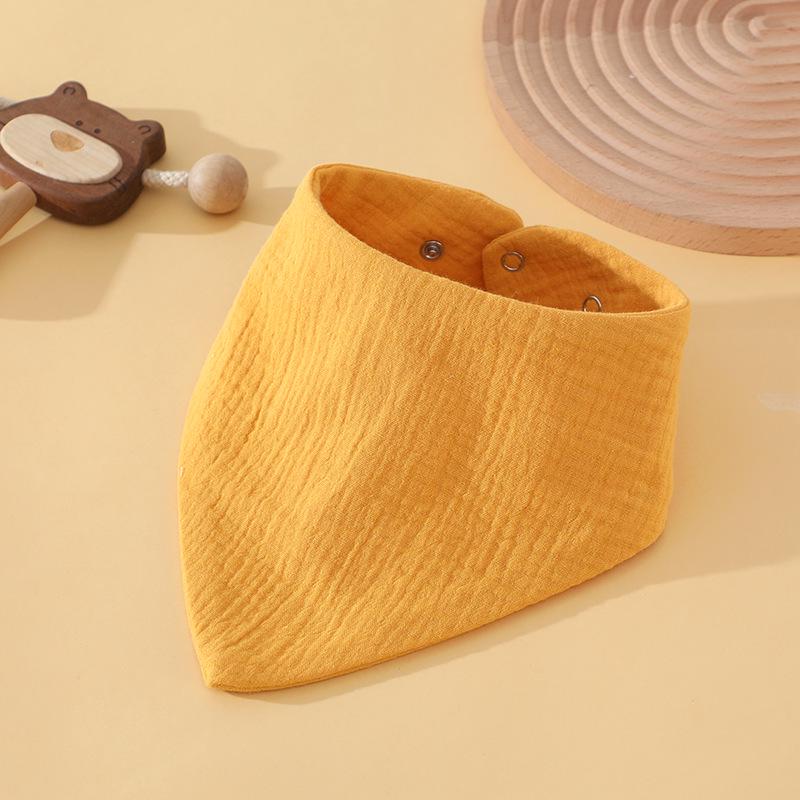 Einfarbiges Baumwollgaze-Baby-Lätzchen, Saugfähig & Schnelltrocknend, Druckknopfverschluss, Nicht klebrig, Klasse A.