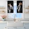 2pcs Crown Lion Printed Curtain for Home Decor - Rod Pocket Window Treatment for Bedroom, Office, Kitchen, Living Room,and Study