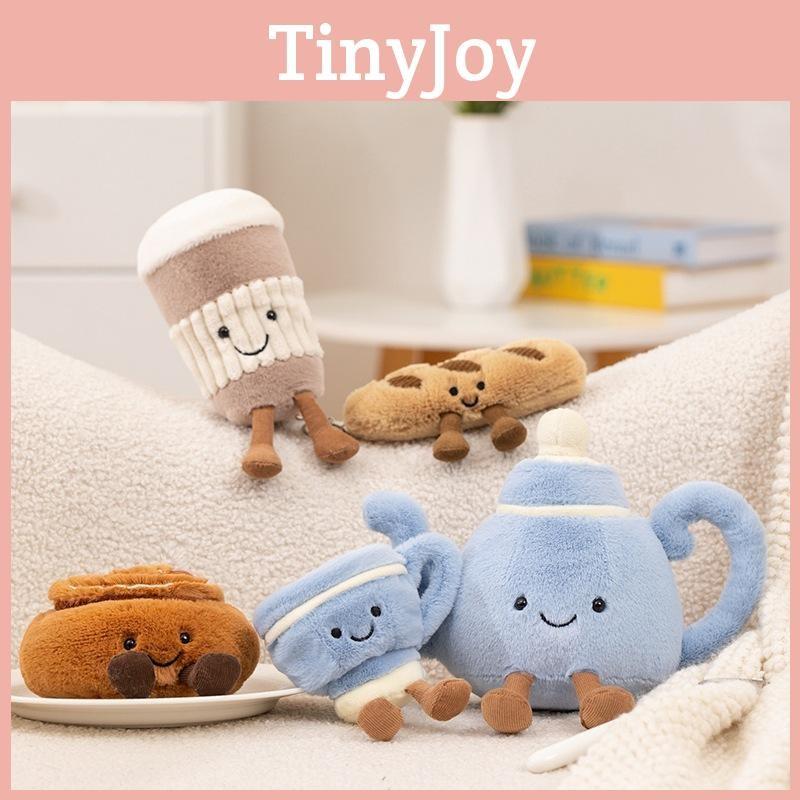 Cup Coffee Teapot Baguette Cinnamon Roll Baguette Plush Toys Short Fabric Kids