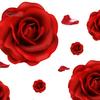 Easy Peel And Stick Wallpaper Romantic 3D Rose Flower Wall Stickers, Waterproof PVC Decal, Large Red Mural Art Decor, Decals for Home Living