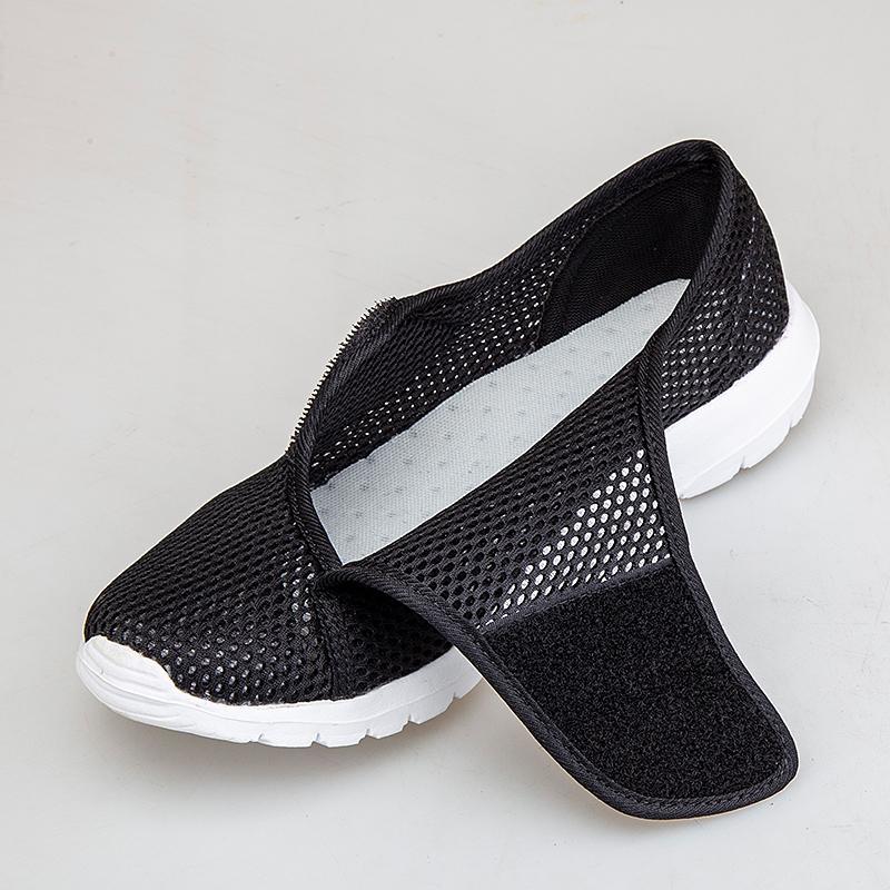 Summer elderly shoes men's and women's adjustable fattening and widening casual shoes the elderly foot swollen shoes Velcro men's and women's shoes