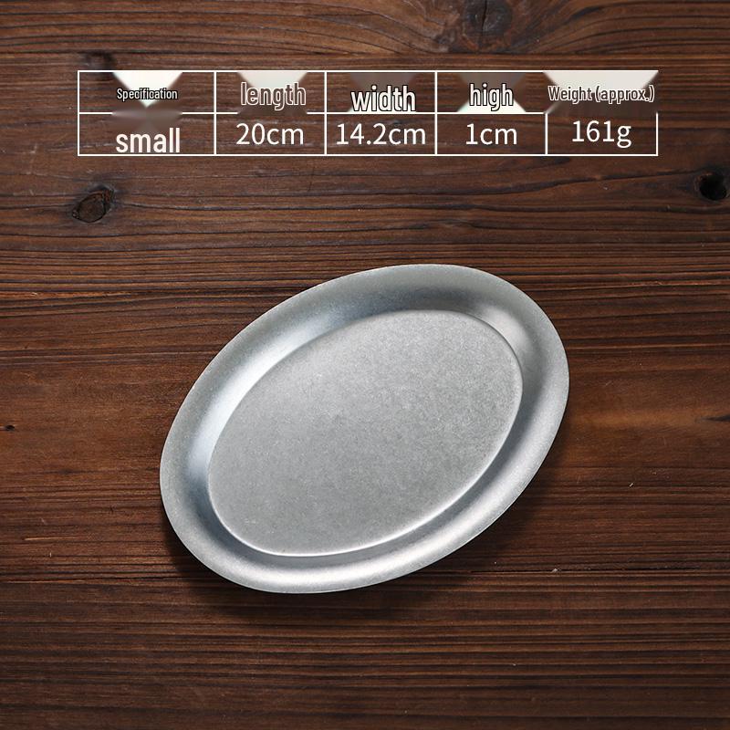 Vintage Stainless Steel Oval Cafe Tray/Plate
