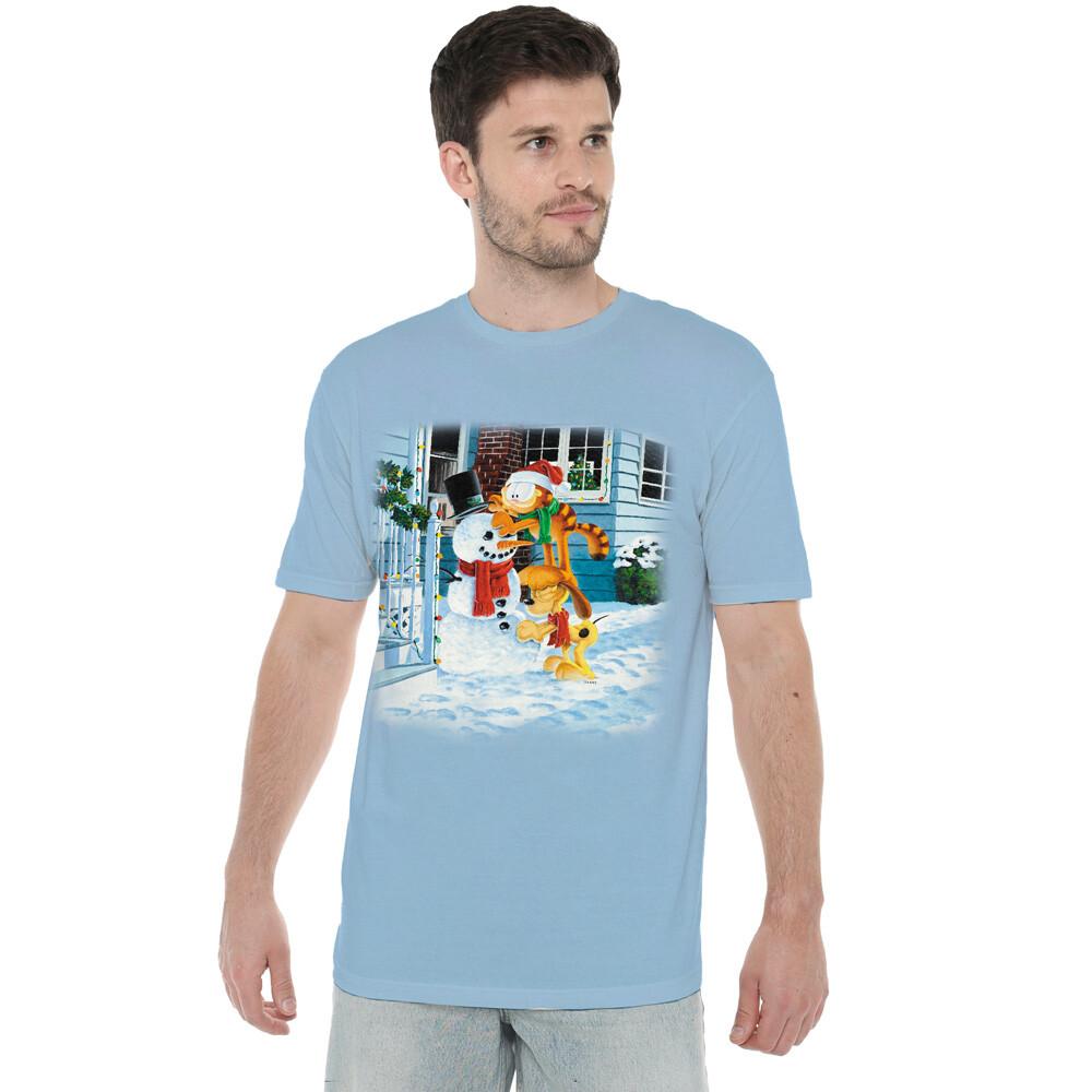 Garfield Snow Fun T-Shirt S-2XL Light Blue XL