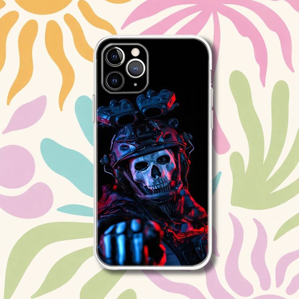 C-Call Of COD Ghosts Phone Case For iPhone 17,16e,16,15,14,13,12,11 Mini Pro Max X,XR,XSMAX 8,7 Air Plus Transparent Soft