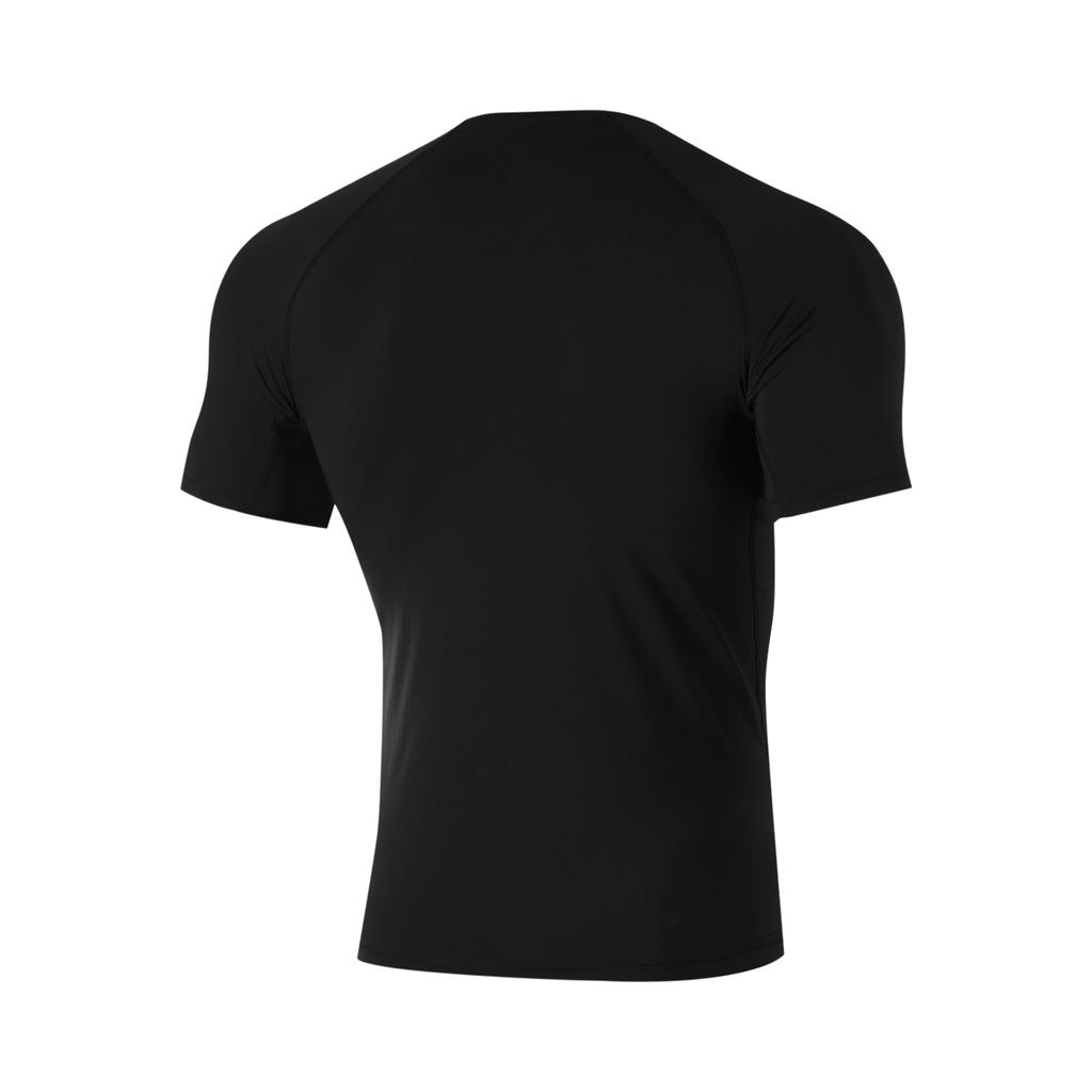 Li-Ning Plain Logo Round Neck Pullover Short Sleeve Fitness Shirt Men Tops Black AUDU049-1