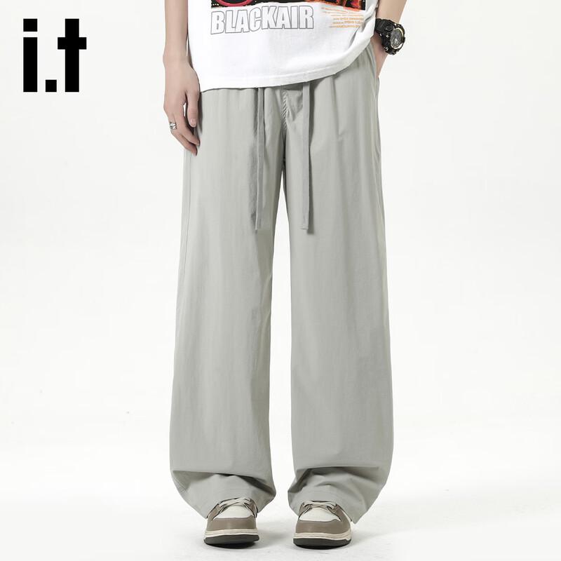 Izzueit Men s Quick-Dry Ice Silk Straight Leg Casual Pants 2XL