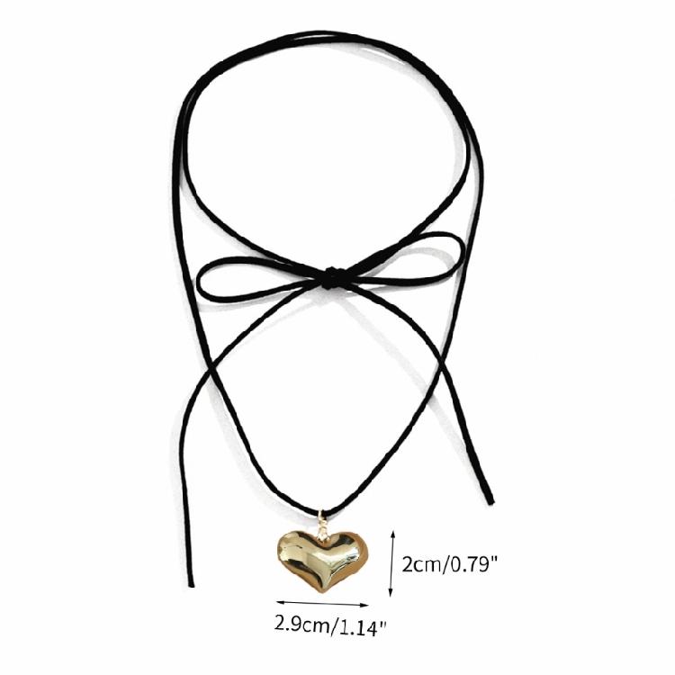 Simple Love Heart Aesthetic Necklace Fashion Simple Clavicle Chain Women Girls