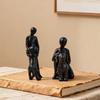 Resin Figurine Man and Dog Sculpture Collectible Ornament Gift for Dog Lover Living Room Bedroom Desktop Shelf Display