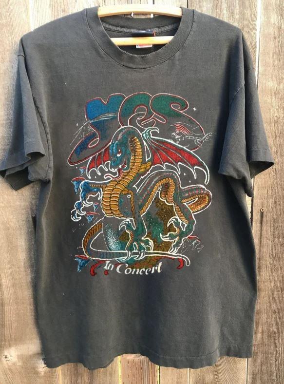 

1978 YES Tour Band Concert Retro Charcoal Cotton Shirt Unisex S5XL KH16089 Unisex T-Shirt M