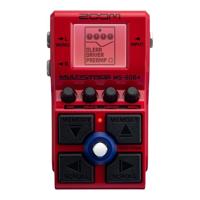 ZOOM MS-60B Plus Bass Multi Stomp IR Cabinet Simulator with 100+ Effects & Amps, Built-in Tuner, Red