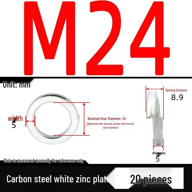 Galvanized Iron Spring Washers: Metal Elastic Open Washers for M3-M30