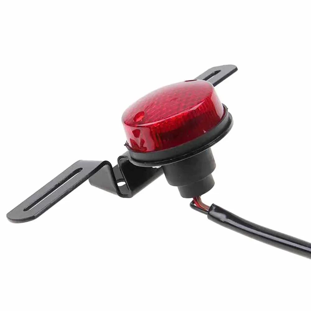 New Motorcycle Retro Red Rear Tail Brake Stop Light Lamp W/ License Plate Mount for Harley Honda Suzuki Chopper Bobber
