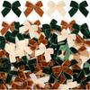 Waydress 120 Pcs 1 Inch Tiny Mini Christmas Velvet Bows for Crafts Xmas Twist Tie Bows Small Ribbon Bows Christmas DIY Craft Sewing Scrapbooking Gift