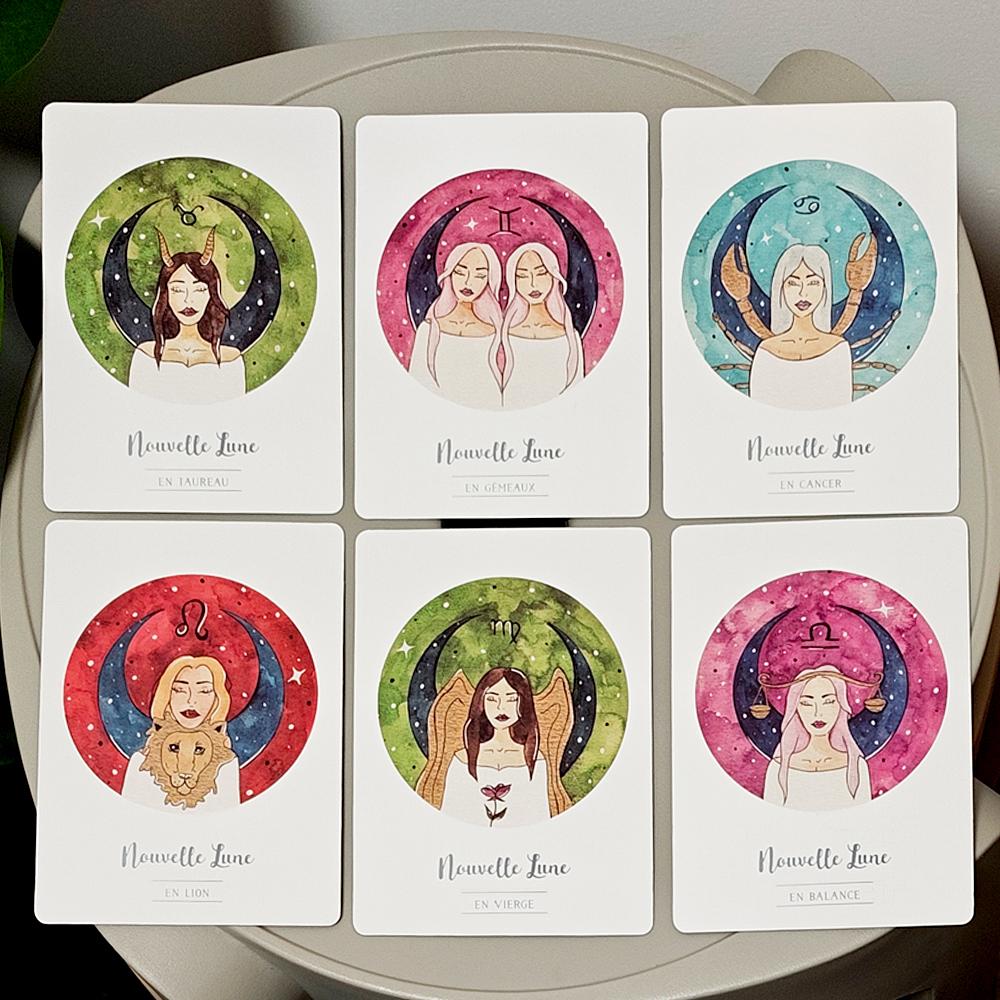 La Puissance De La Lune Oracle 10.5*7.5cm 42 Moon Power Cards in French Language for Spiritual & Emotional Guidance