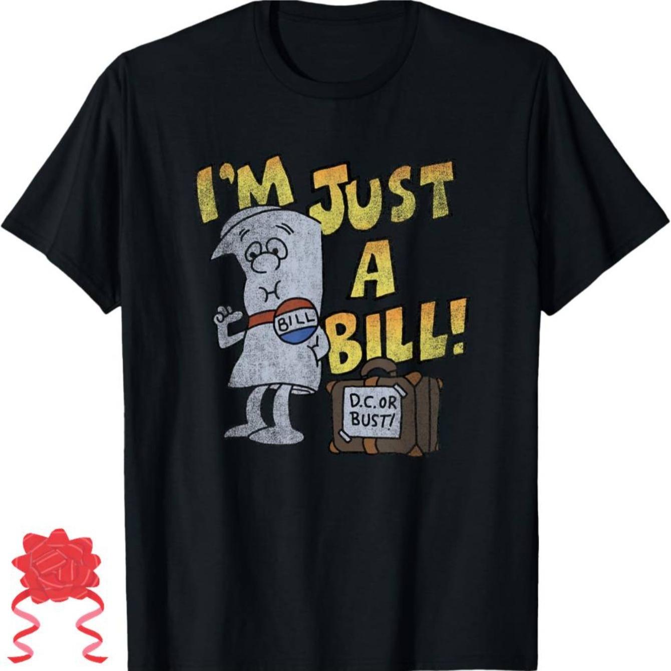 Schoolhouse Rock Inspired Im Just a Bill Print TShirt 100 Cotton ONeck Short Sleeve Summer Casual Mens Tshirt Streetwear S