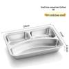 YunDuo 304 Stainless Steel 3-Compartment Meal Tray