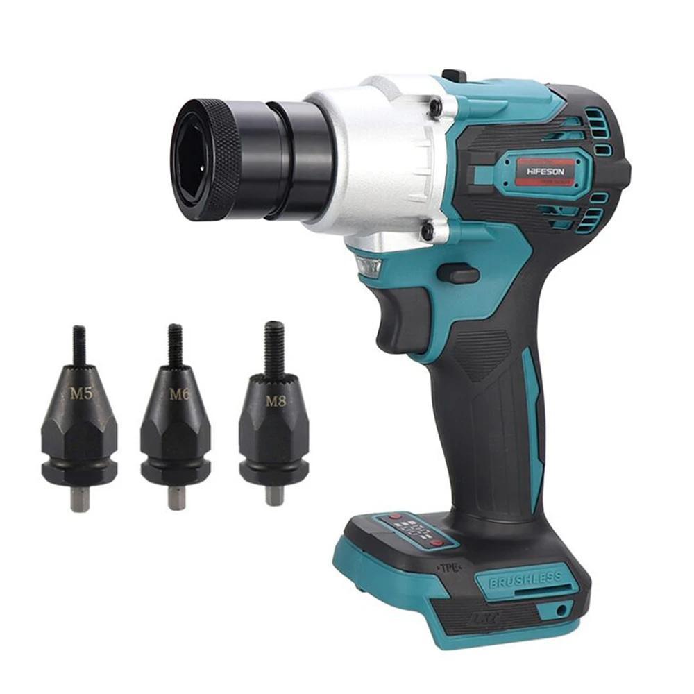 Powerful Brushless Electric Rivet Nut Machine Kit Automatic Electric Riveter Set Riveting Tool with Riveter Heads