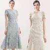Franse zware industrie kant temperament visstaartrok dames zomer nieuw high-end heupomhullende lange rok kinderen