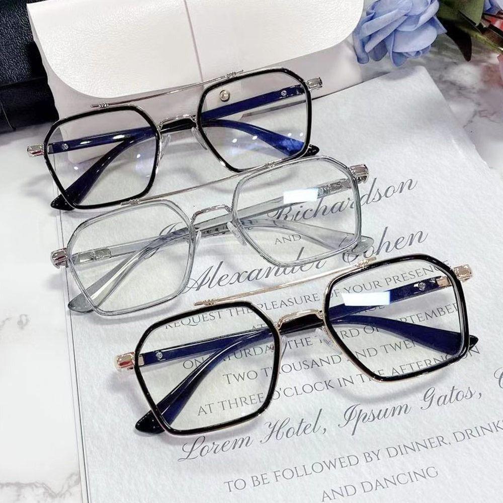 Portable Blue Ray Blocking Anti-Blue Light Glasses Eye Protection Metal Computer Goggles Ultralight Square Eyeglasses Men Women