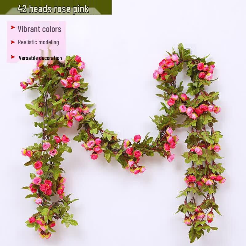 Artificial Rose & Greenery Flower Vine Garland