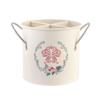 Retro Style Kitchen Storage Bucket With Divider Iron Material Draining Rack Durable Construction 4 Grids Kitchen Storage Box