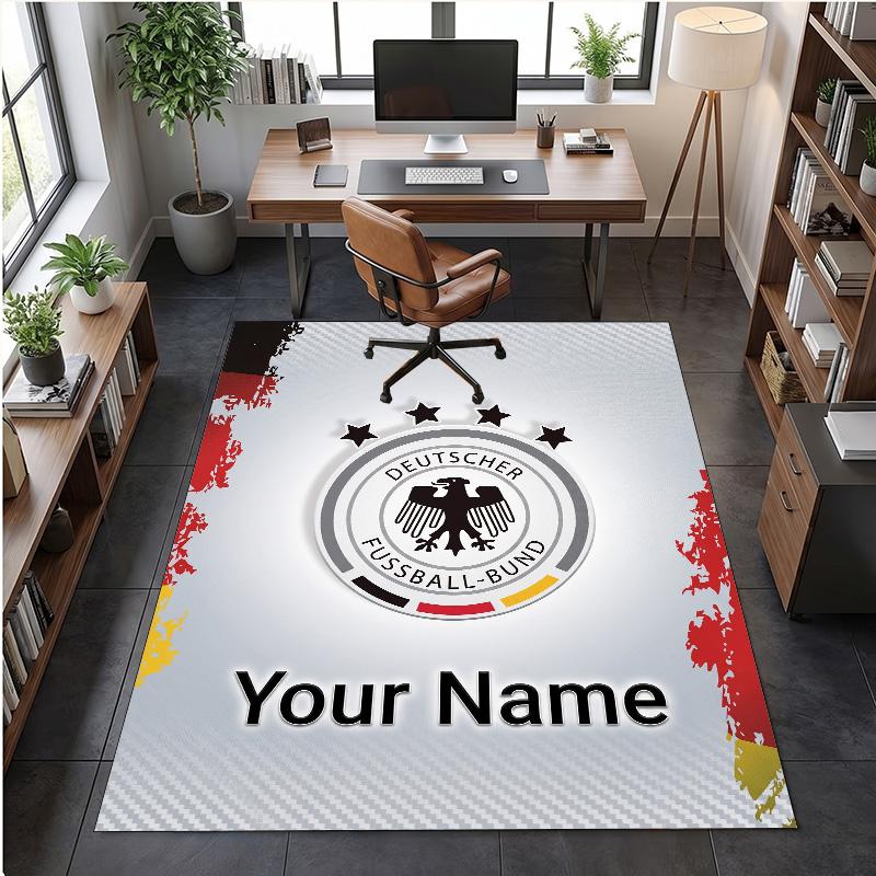 Crystal Velvet Rug Germany National Football Team Print Custom Name Text Floor Mat Home Decor