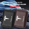 Leather Car Driver's License ID Card Bank Card Wallet Car Styling For Tesla Model 3 Model X S 2016-2023  Model Y Decals TM3 TMX